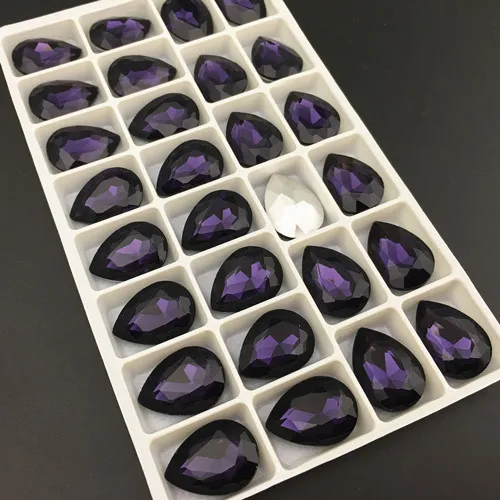 4x6mm~30x40mm Colors Teardrop Glass Crystal Fancy Stone Pointed back Pear Rhinestone Droplet Beads for Jewelry Making 