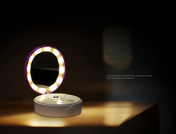 Espelho de Maquiagem Facial e Banco de Potência para Telefones Espelho de Maquiagem de Viagem Led com Pulverizador Mini Portátil Viagem de 7 High Quality Beleza e saúde