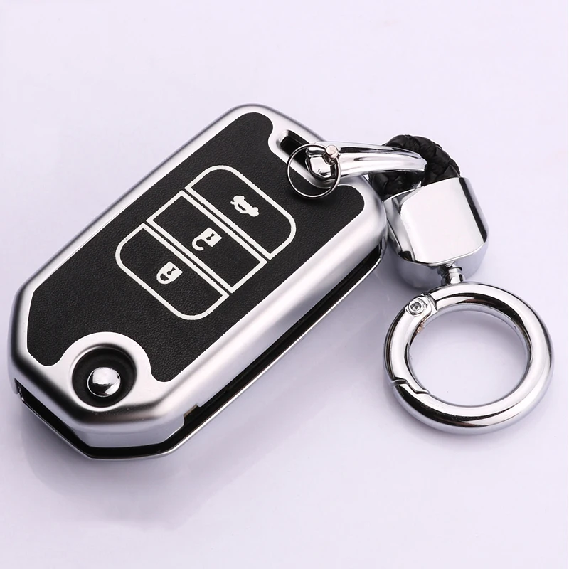 

Zinc alloy+Luminous Leather Car Remote Key Case Cover for Honda Civic CR-V FIT XRV VEZEL CITY JAZZ HR-V Crider Greiz Accessories