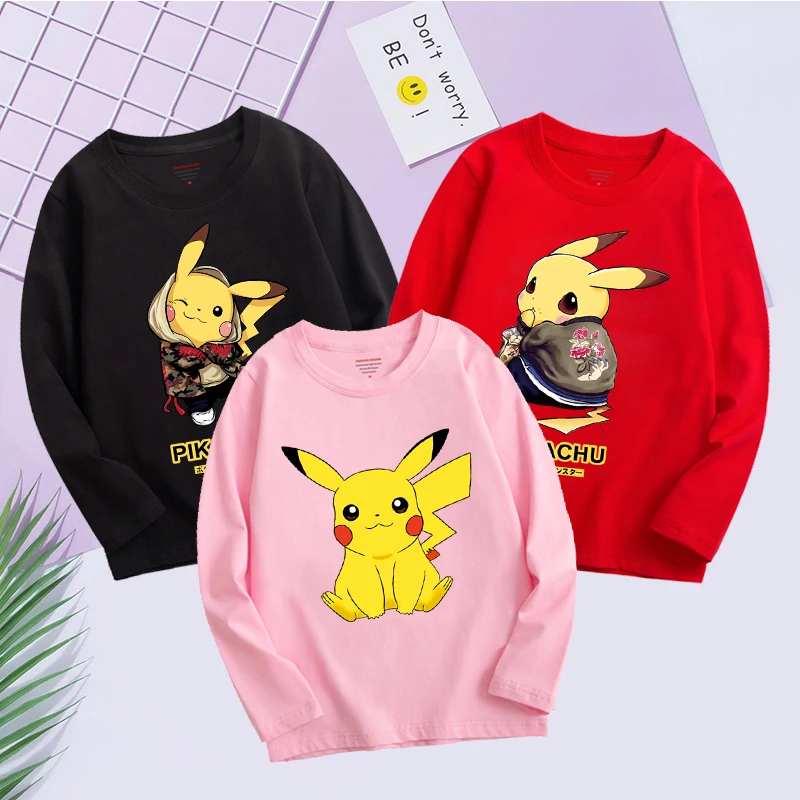 

Pikachu Printed Children Summer Short Sleeve T-shirt 2019 NEW Streetwear kids T shirts
