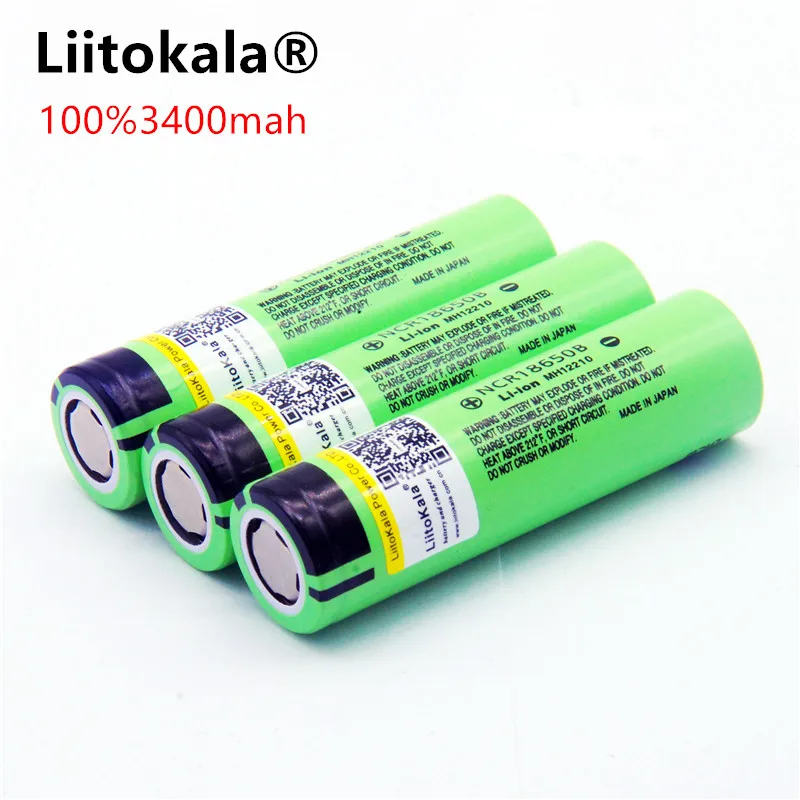 Liitokala 3pcs / lot New Original 18650 NCR18650B 3400 mah Li-ion rechargeable battery 3.7V | Электроника