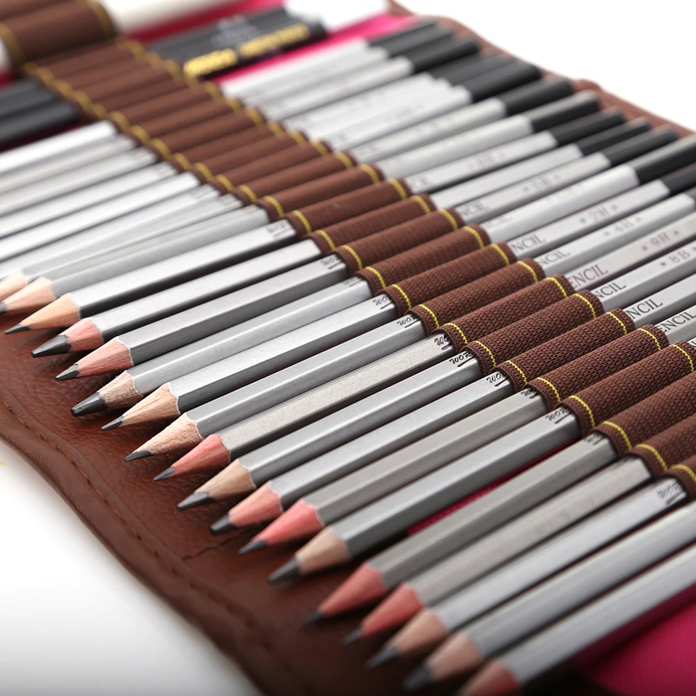 Günstig 27 39 stücke Skizze Bleistift Set Professionelle Skizzieren Zeichnung Kit Holz Bleistift Bleistift Taschen Für Maler Schule Studenten Kunst Liefert