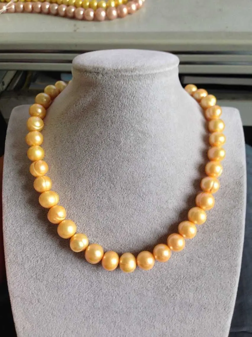 

huij 003207 baroque Australian south sea gold pearl necklace