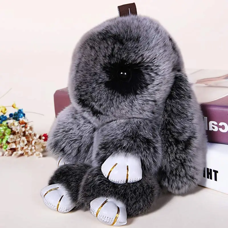 

18cm Rabbit Keychain 2017 Fashion Bunny Keychain pendant Bag Car Charm Key Ring Tag Cute Rabbit Toy Doll