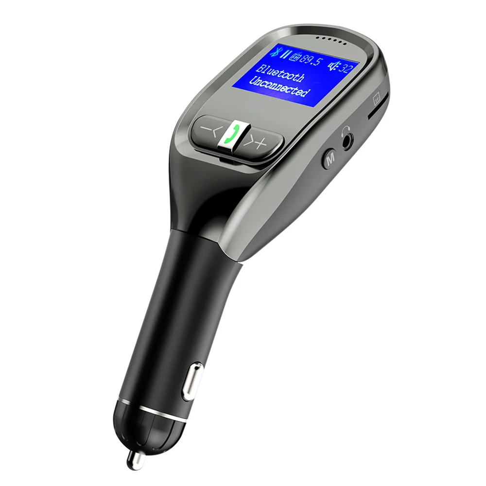 Автомобильные Хэндс фри Bluetooth передатчик ЖК-дисплей MP3 FM передатчик SD USB Зарядное устройство Mp3 плейер Aux Вход для iOS для телефонов на базе Android с Bluetooth