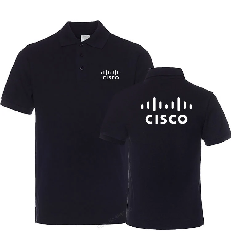 Летняя рубашка поло с коротким рукавом мужская одежда Cisco Повседневная рубашка-поло мужские однотонные Топы