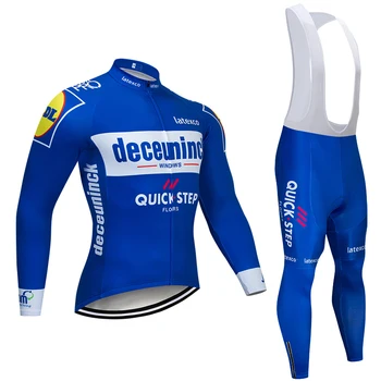 

winter 2020 Blue QUICKSTEP TEAM CYCLING Jersey 12D bike pants set Ropa Ciclismo MENS thermal fleece pro BICYCLING Maillot wear