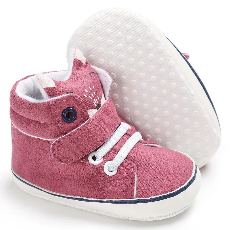 1 пара, Осенняя детская обувь для мальчика, кружевная хлопковая одежда с лисьим носком, Нескользящие тапочки для малышей с мягкой подошвой