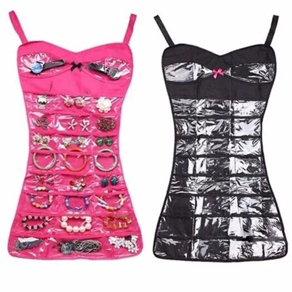

30 Pockets Double Side Jewelry Storage Bag Organizer Display Closet Hanging Dress Holder Earring Necklace Ring Bracelet Case