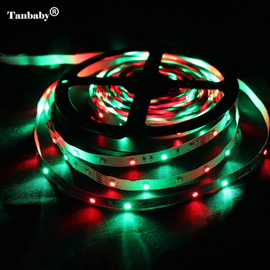 Светодиодная лента RGB Гибкие Огни DC12V SMD 2835 300LED 5 м ленточная лампа + мини 24 клавиши