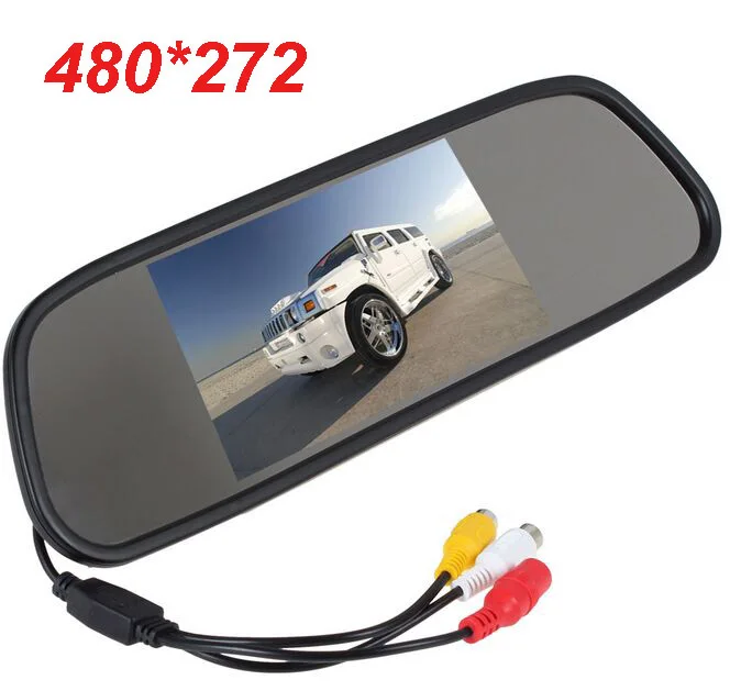 XYCING 5 дюймов TFT lcd Автомобильный монитор 800x480 пикселей широкоугольный Автомобильный зеркальный монитор заднего вида 2 AV вход автоматический переключатель заднего хода - Цвет: Monitor