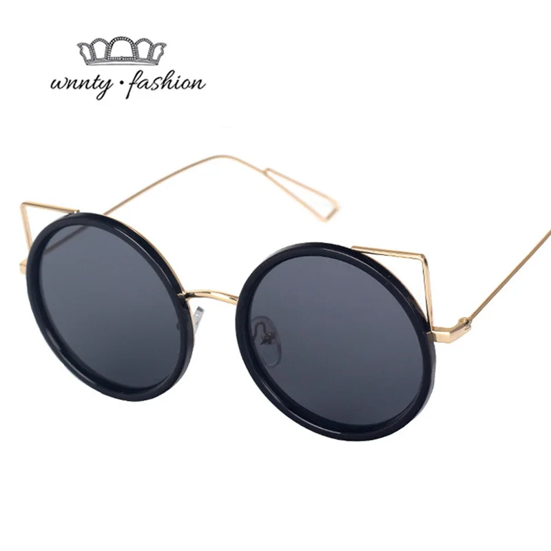 Wnnty Cat Round font b Frame b font Sunglasses for Women Metal Ultraligeras Sun font b