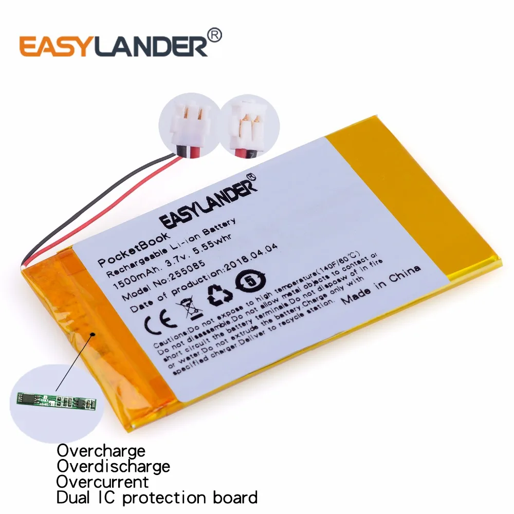 Günstig 255085 3,7 V 1500mAh Li Polymer Batterie Für MP4 MP5 Tablet telefon Navigator GPS Verkehrs recorder E buch tolino vision MLP255085