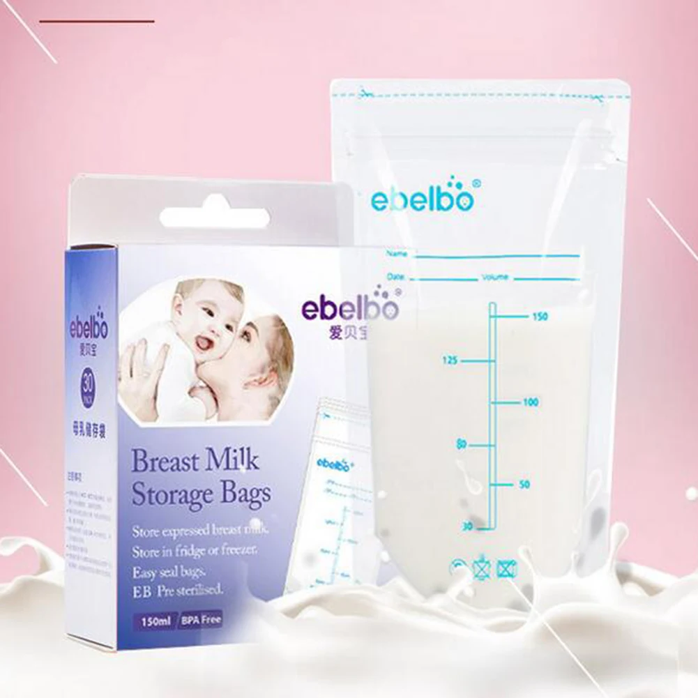 Ebeibo 30 шт 150 мл детское питание одноразовые морозильные камеры для грудного молока герметичные сумки-контейнеры для хранения чашки для кормления platos коробка для еды для новорожденных