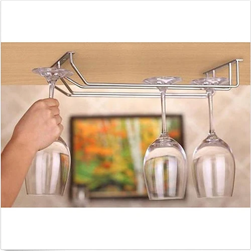 Stainless Steel Wine Glass Rack Kitchen Dining Bar Goblet Holder wine
