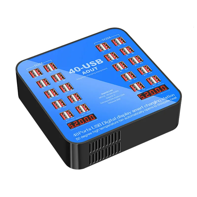 40 20 10 портовая станция для зарядки с USB 100 W 200 W 5 V 20A 40A Универсальный мобильный телефон Быстрая зарядка для iPhone iPad samsung huawei Xiaomi