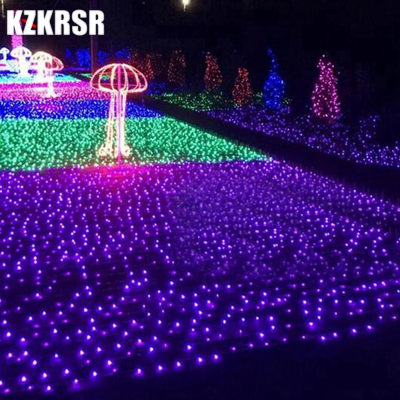 

KZKRSR 4mx6m 700 Led 8 modes 220V Super Bright Net Mesh String Light Xmas Christmas New Year Garden Lawn Wedding Holiday Lamp
