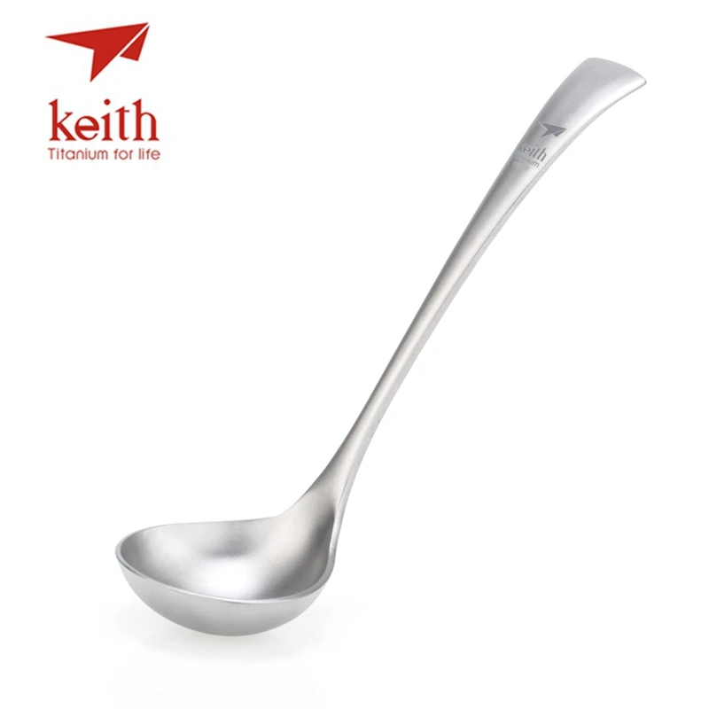 Colher de Sopa Keith Titanium Colher Novidades Engrosse Outdoor Camping Caminhadas Viagens Jantar Talheres 7 Cheap Louça para ar livre