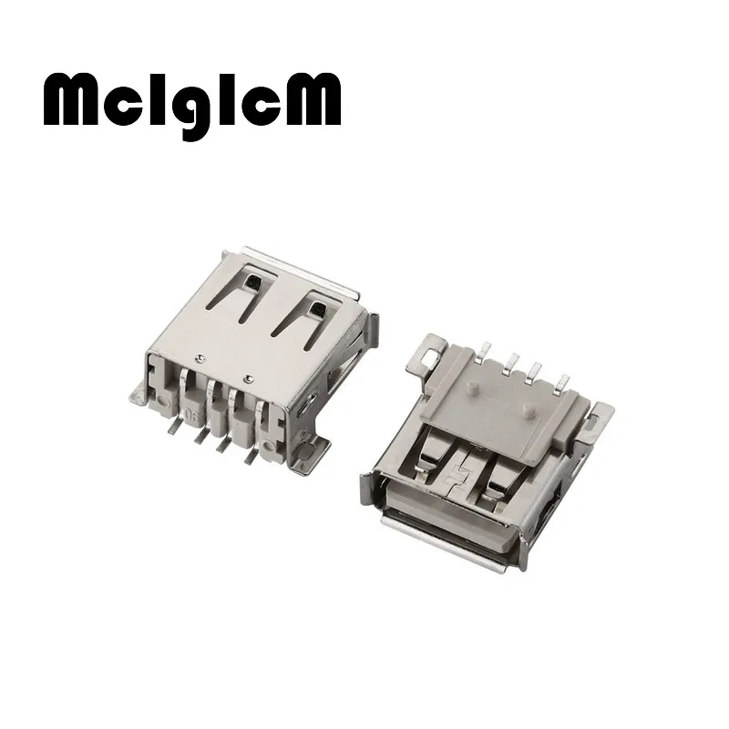 

USB 2.0 4Pin A Type Female Socket Connector Curly Mouth for Data Transmission Charging