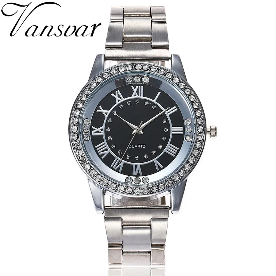 

Luxury Brand Women Watch Rhinestone Round Dial Quartz Wrist Watch Ladies Casual Female Steel Strip Clock Relogio Feminino #W