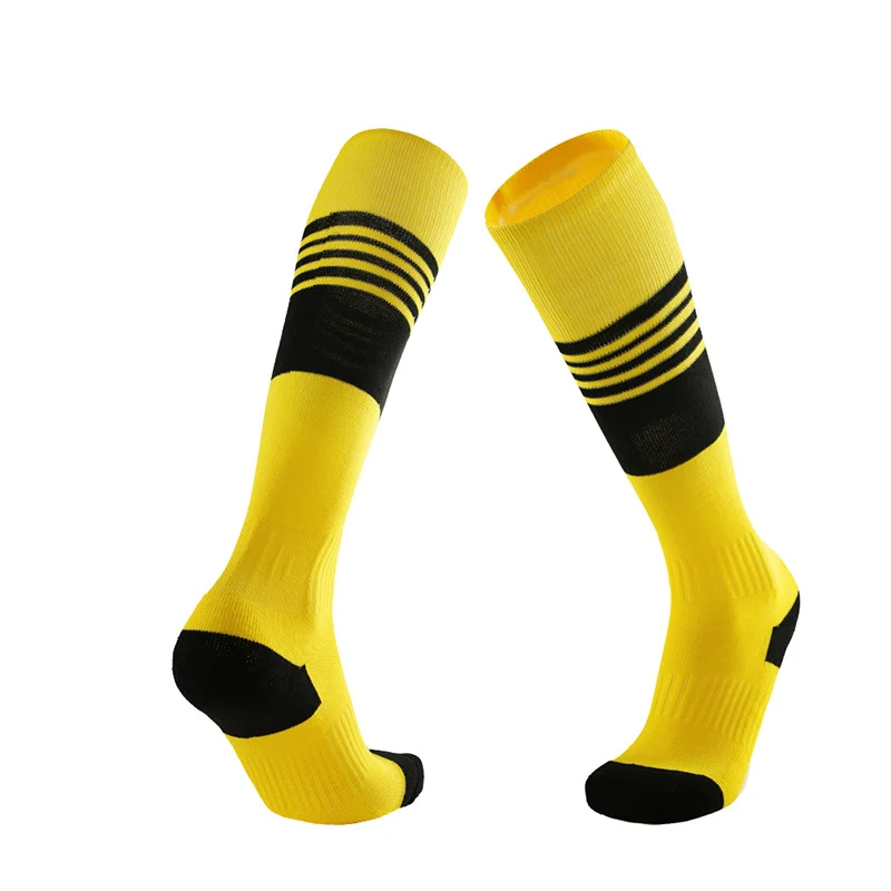 Brorhock/Новинка года; футбольные длинные прямые носки для взрослых; Дышащие носки на толстой нескользящей подошве; носки для футбола; спортивные носки - Цвет: Yellow