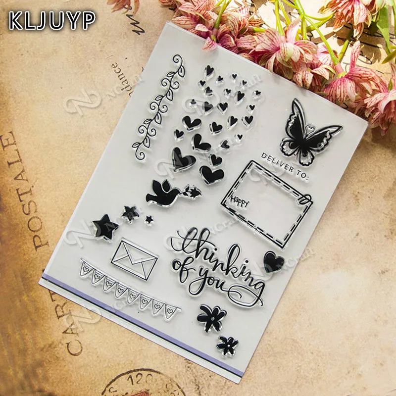 

KLJUYP 1 sheet DIY Butterfly Design Transparent Clear Rubber Stamp for kids Seal Paper Craft Scrapbooking Decoration