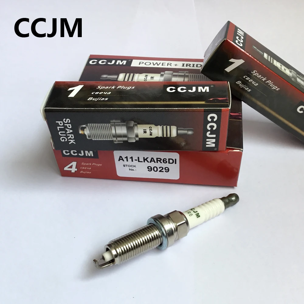 

double Iridium spark plugs 4pcs/lot original Platinum gap 9029 for DILKAR6A-11 22401-ja01b sentra cube altima car candle