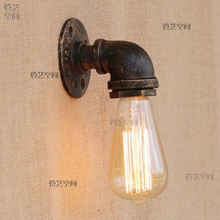 

American Rural minimalist innovation, retro lamp balcony personality restaurant, industrial water pipe small wall lamp