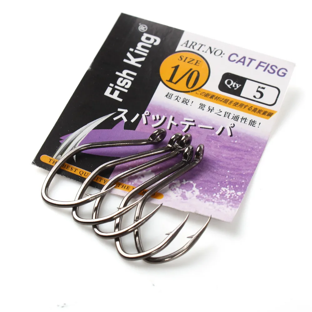 

FISHKING Cat Fisg Hooks with Rolling Swivel Sharp Piont for Both Fresh water & Saltwater Fishing Rig Making Hooks