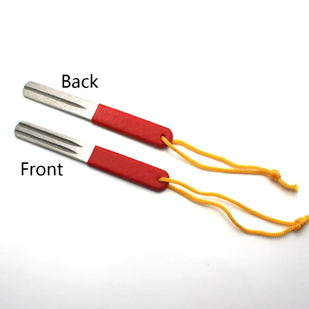 

Fly Fishing Flies Rustproof Electroplate With String Tool Plastic Handle Hook Sharpener Easy To Use Wear Resistance Double Side