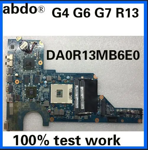 Abdo DA0R13MB6E0 для hp павильон G4 G6 G7 R13 636375-001 ноутбук материнская плата HM65 PGA989 DDR3 HD6470 1 ГБ тесты работы