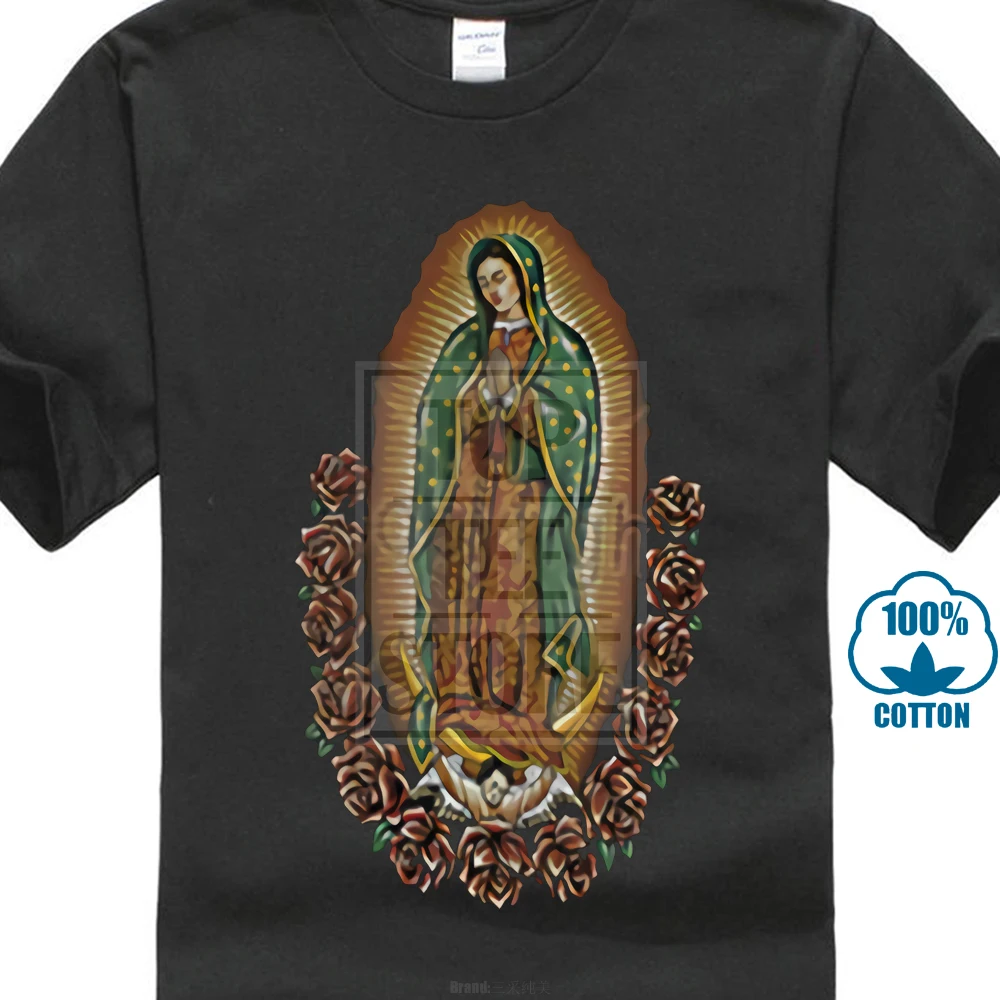 Новинка 2017 модные мужские футболки с надписью The Madonna Our Lady Of Guadalupe Virgin Mary | Мужская