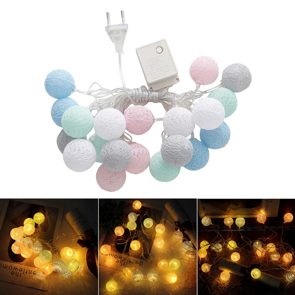 Buy Cotton Ball Decoration LED Light DIY Curtain