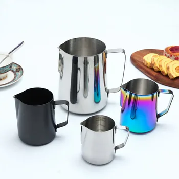 

Stainless Steel Kettle Foam Ware Bottle Pot Latte Art Cup Garland Cylinder Milk Cup Milk Froth Cup Instruments Coffee Tools 1pcs