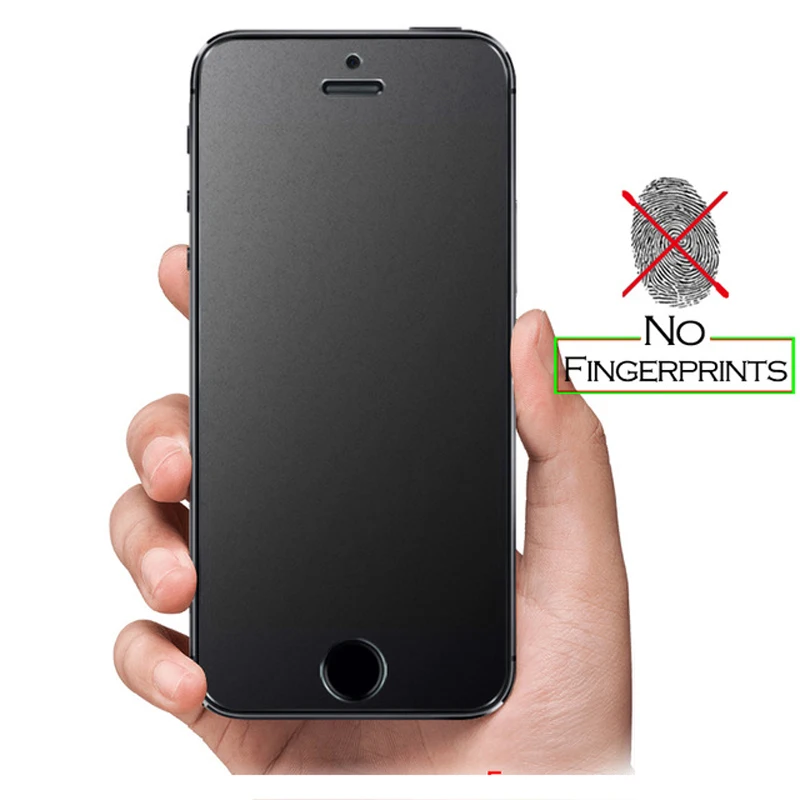 Закаленное стекло для защиты экрана без отпечатков пальцев для iPhone X 7 5 SE 5 S 5C 6 6S 8 Plus XS Max XR матовая защитная пленка