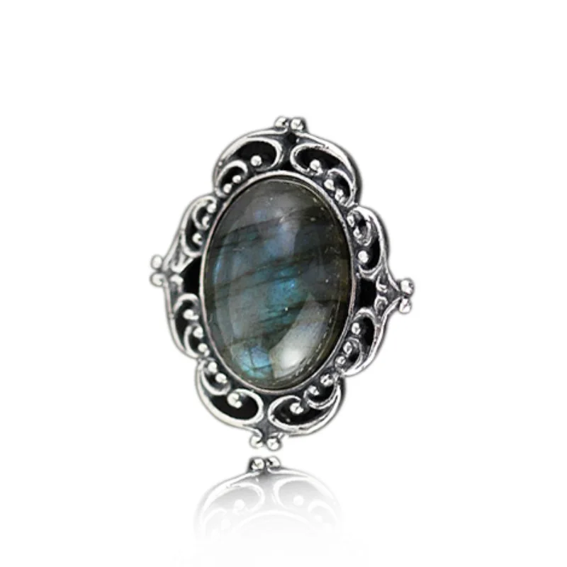 

High quality 925 Sterling Silver Labradorite Trendy Irregular shape Pendants For Women