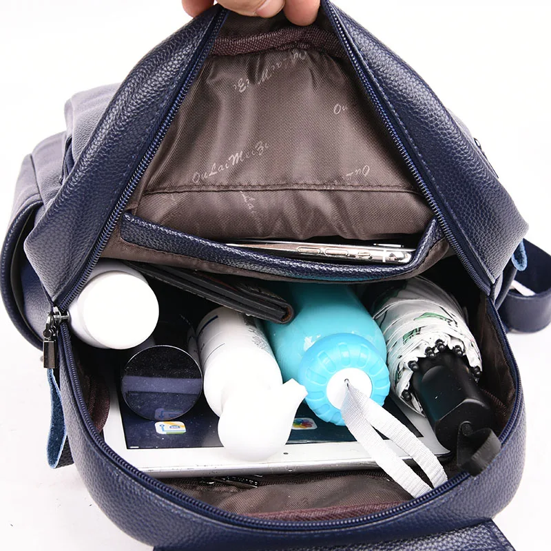 Лидер продаж, женский рюкзак из мягкой кожи с двойной молнией, вместительная школьная сумка для девочек, брендовая сумка через плечо, женская сумка, рюкзак для путешествий