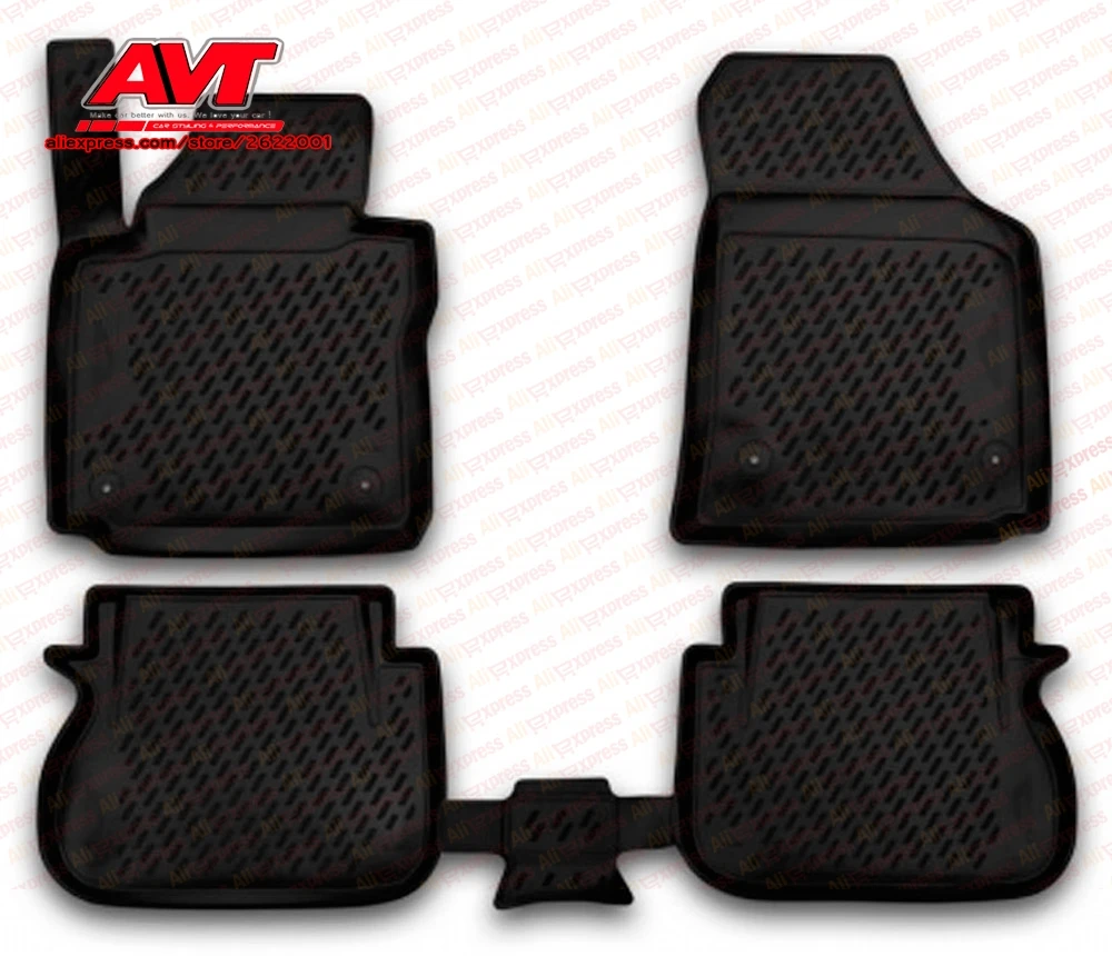 

Floor mats for Volkswagen Caddy 2015- 4 pcs rubber rugs non slip rubber interior car styling accessories