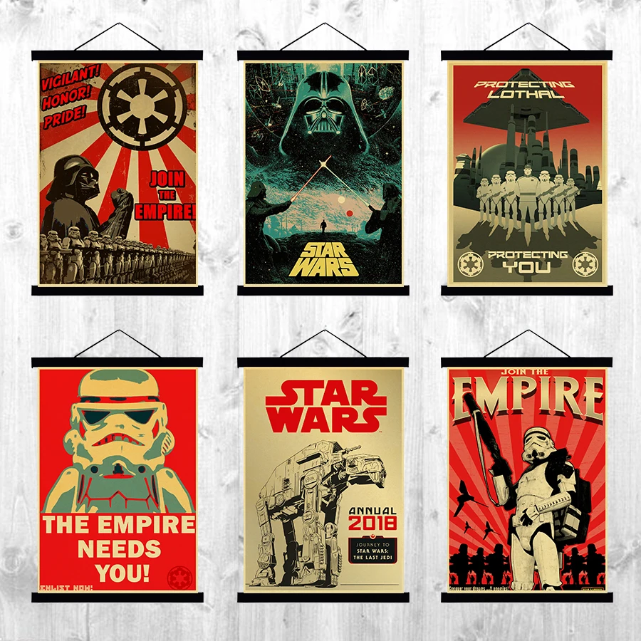 

Vintage Star War movie series 4 retro posters home decor kraft paper High Quality Painting wall stickers