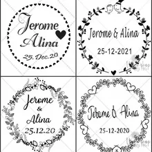 Tampon photosensible personnalisé, tampon pour mariage, cercle auto-encreur, pour scrapbooking, adresse de retour, Mr and Mrs Future