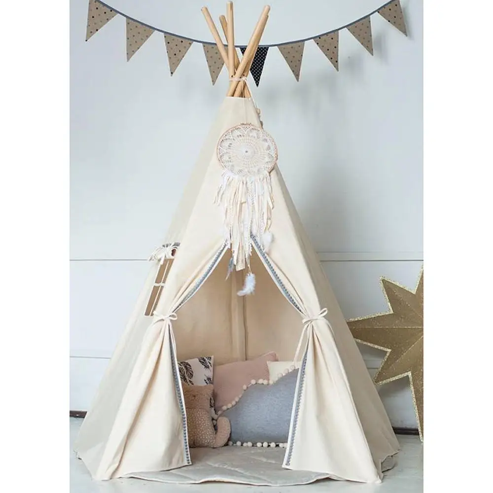 

Large Pentagon Original Natural Canvas Calico Kids Play Teepee Tent Tipi Tent Playhouse Kids Tipi Tee Pee