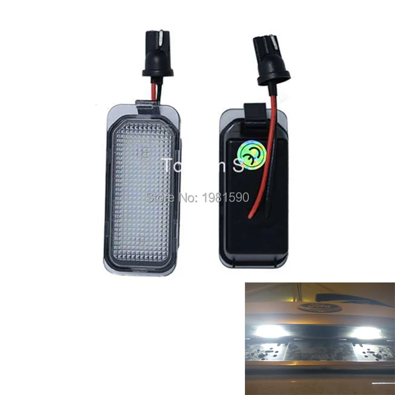 

2pcs No Error led license plate light for Ford Fiesta JA8 Focus DA3 Focus DYB S-max C-max Mondeo Kuga xenon white car accessory
