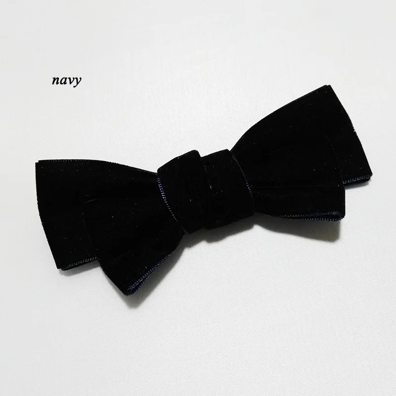 1 navy velvet bow hair clip