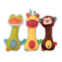 2016 Baby Rattle Toys Animal Hand Bells Plush Baby Toy High Quality Newbron Gift Christmas Animal elephant/monkey/lion/rabbit