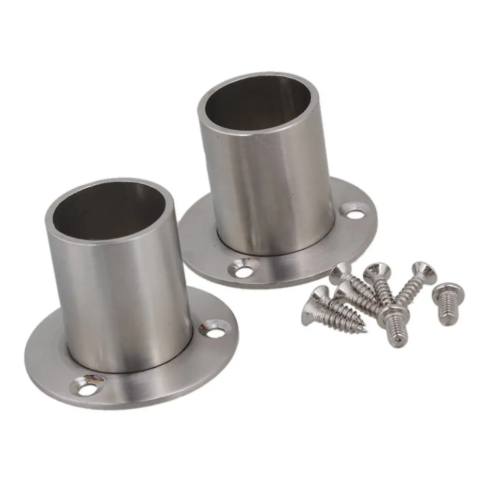 

Stainless Steel Pipe Flange Socket Rod Holder Fitting Bracket For 25mm Dia Pipe Hardware Pack Of 2