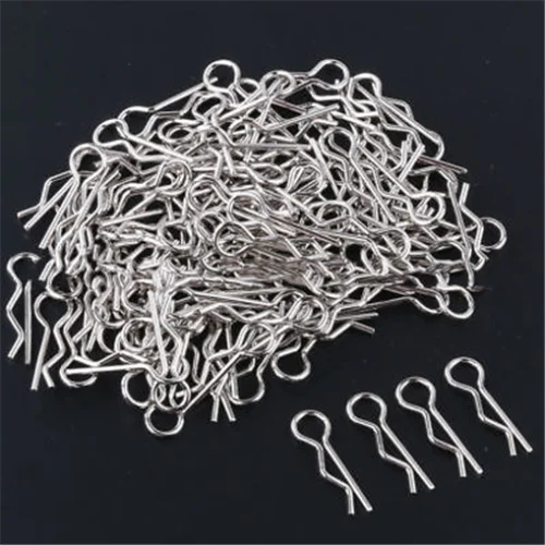 

100PCS RC 1/10 or 1/8 Body Shell Clips R Pin Bend Post Remote Control Car Truck Buggy Shell Spare Part for 1:8 1:10 RC car model