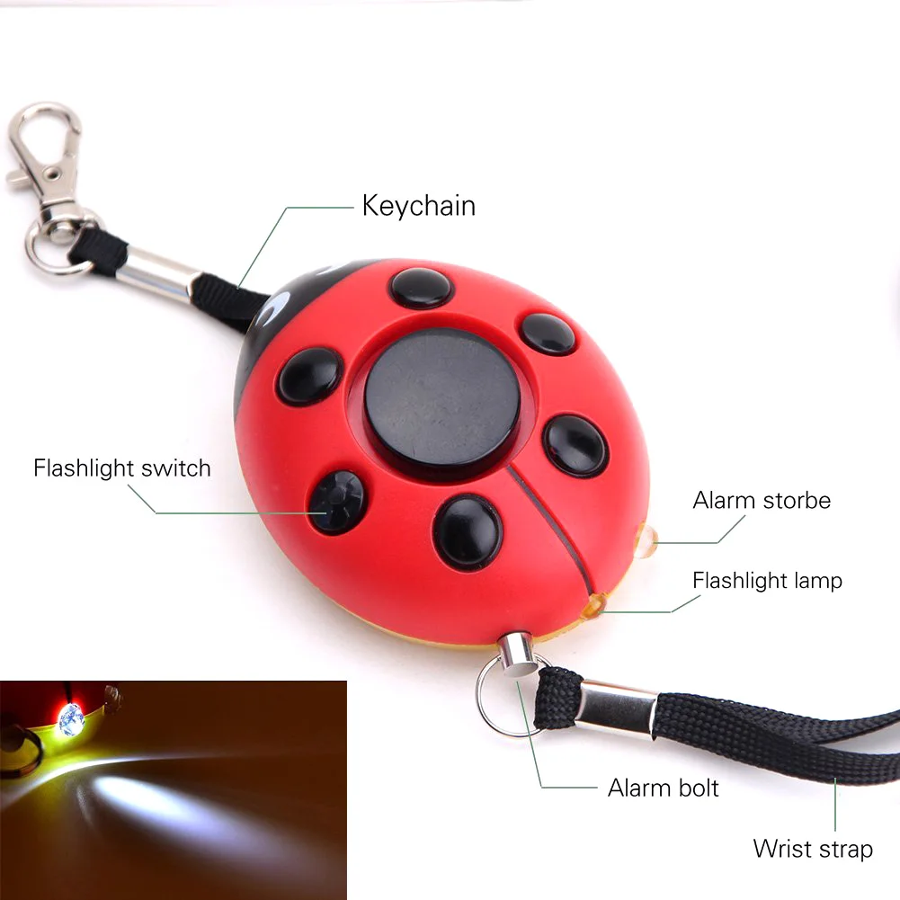 

Newly Portable Personal Security Alarm Keychain 120dB Anti-Attack Beatles Shape Emergency Alarms Keyring For Women Kids Girls