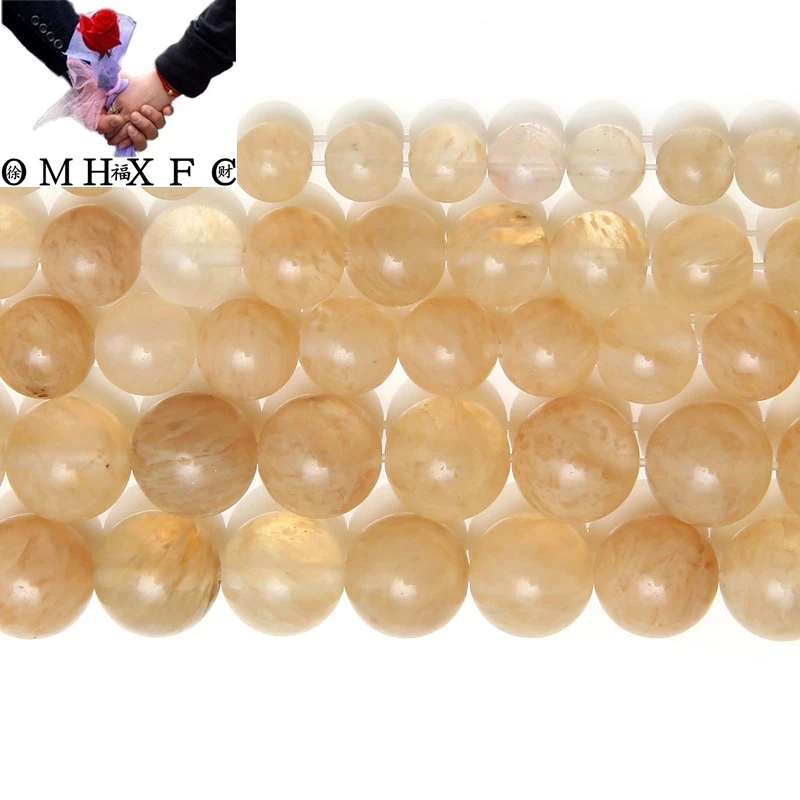 

OMH Wholesale 4 6 8 10 12 14 MM Free Shipping Natural Stone Smooth Citrino Quartz Loose Beads Pick Size Jewelry Making ZZ81