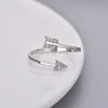Buyee 925 Sterling Silver Fashion Ring Finger Light Zircon Contracted Cupid's Arrows Ring for Woman Party Fine Jewelry Circle 2