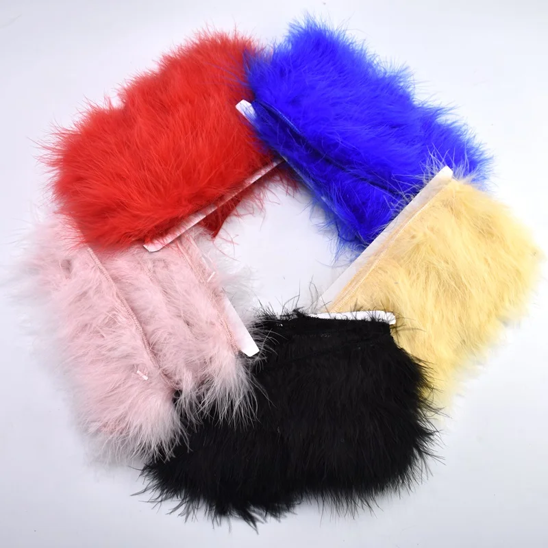 

wholesale crafts fluffy Marabou feathers ribbon trimming for Clothing 5-8cm natural feather for DIY home party decorative
